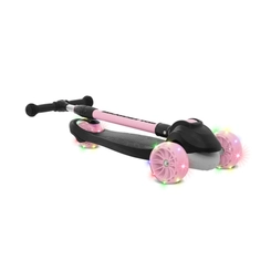 Patinete 3 Rodinhas Dobrável Bandeirante Skatenet LED 1549 Preto/Rosa
