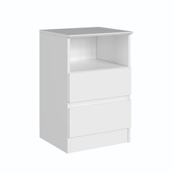 Mesa de Cabeceira Castro Aurora 2 Gavetas 5080A Branco SE
