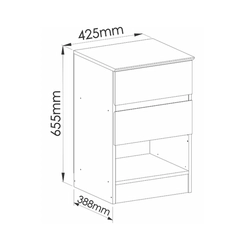 Mesa de Cabeceira Castro Aurora 2 Gavetas 5080A Duna Line SE