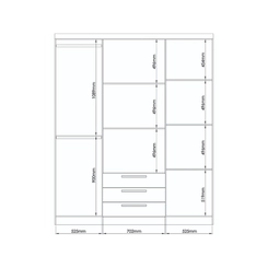 Guarda-Roupa 4 Portas Castro Bravo New 3280A Angelin/Branco SE