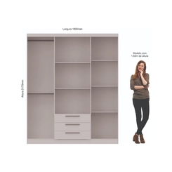 Guarda-Roupa 4 Portas Castro Bravo New 3280A Angelin/Branco SE