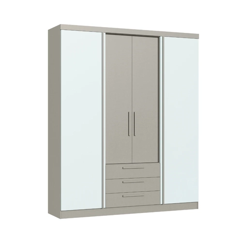 Guarda-Roupa 4 Portas Castro Bravo New 3280A Duna/Branco Line SE