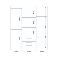 Guarda-Roupa 4 Portas Castro Bravo New 3280A Duna/Branco Line SE