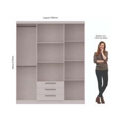 Guarda-Roupa 4 Portas Castro Bravo New 3280A Duna/Branco Line SE