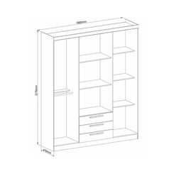 Guarda-Roupa 4 Portas Castro Bravo New 3280A Duna/Branco Line SE