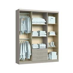 Guarda-Roupa 4 Portas Castro Bravo New 3280A Duna/Branco Line SE