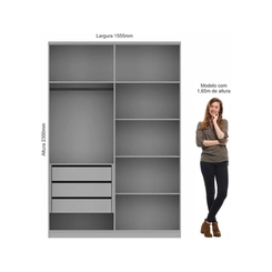 Guarda-Roupa 4 Portas Castro Elegance 4240A Angelin/Níquel/Boucle SE