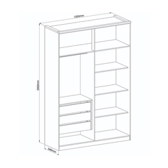 Guarda-Roupa 4 Portas Castro Elegance 4240A Níquel/Blanc/Boucle SE