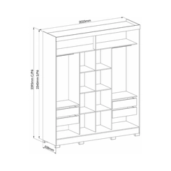 Guarda-Roupa 2 Portas Castro Pontal 0920M Cedro/Branco SE