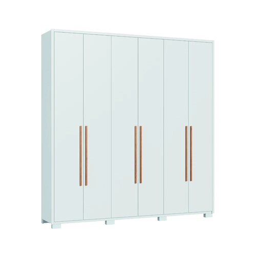 Guarda-Roupa 6 Portas Castro Safira 3420M Branco/Boucle SE