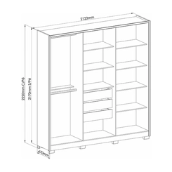 Guarda-Roupa 6 Portas Castro Safira 3420M Branco/Boucle SE