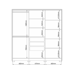 Guarda-Roupa 6 Portas Castro Safira 3420M Branco/Boucle SE