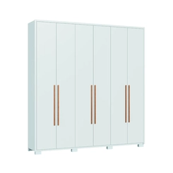 Guarda-Roupa 6 Portas Castro Safira 3420M Branco/Boucle SE