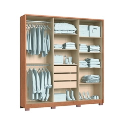 Guarda-Roupa 6 Portas Castro Safira 3420M Cedro/Duna/Boucle SE