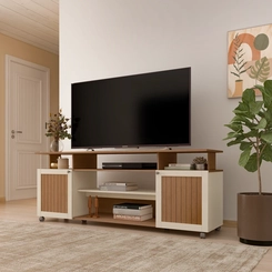 Rack para TV até 75 Polegadas Artely 2 portas 4698 Cinamomo/Off White
