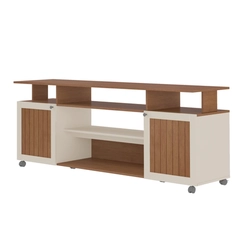 Rack para TV até 75 Polegadas Artely 2 portas 4698 Cinamomo/Off White