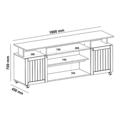 Rack para TV até 75 Polegadas Artely 2 portas 4698 Cinamomo/Off White