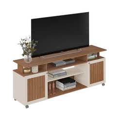 Rack para TV até 75 Polegadas Artely 2 portas 4698 Cinamomo/Off White