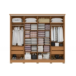 Guarda-Roupa 4 Portas Kappesberg CB01N565-CNMC Canela/Macadâmia SE