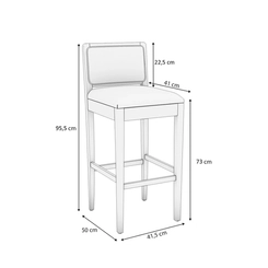 Banqueta Kappesberg Estofada 1BMM005CA-A048A Mescla Chumbo SE