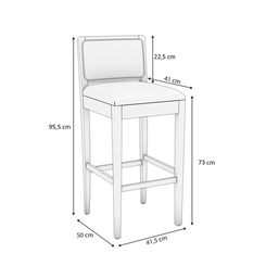 Banqueta Kappesberg Estofada 1BMM005CA-A052A Areia SE