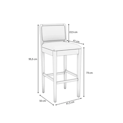 Banqueta Kappesberg Estofada 1BMM005CA-A058A Bege SE
