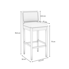 Banqueta Kappesberg Estofada 1BMM005CA-A058B Bege SE