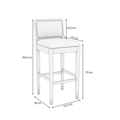 Banqueta Kappesberg Estofada 1BMM005CA-A065A Areia SE