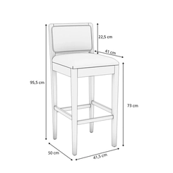 Banqueta Kappesberg Estofada 1BMM005CA-A065B Areia SE