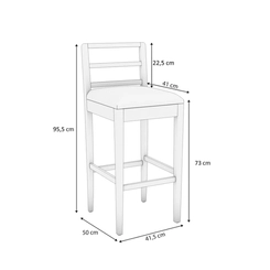 Banqueta Kappesberg Estofada 1BMM006CA-A059 Cappuccino SE