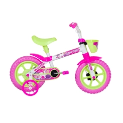 Bicicleta Aro 12 Track Arco-Íris VP Branco/Verde Limão