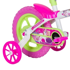 Bicicleta Aro 12 Track Arco-Íris VP Branco/Rosa/Verde Limão