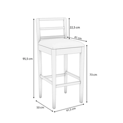 Banqueta Kappesberg Estofada 1BMM006CA-A065 Mesclado Areia SE
