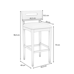 Banqueta Kappesberg Estofada 1BMM007CA-A052 Areia SE