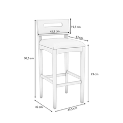 Banqueta Kappesberg Estofada 1BMM007CA-A065 Mesclado Areia SE