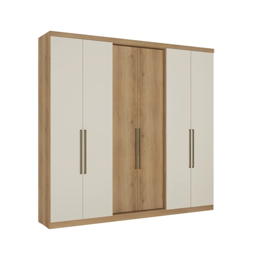 Guarda-Roupa 6 Portas THB Passione Ultra 5836 4 Gavetas Internas Capuccino/Off White SE
