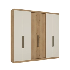 Guarda-Roupa 6 Portas THB Passione Ultra 5836 4 Gavetas Internas Capuccino/Off White SE