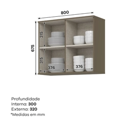 Aéreo 80CM Henn 2 Portas C86-35 Duna Cristal II SE