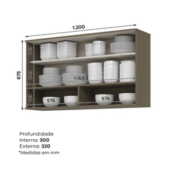 Aéreo 120CM Henn 1 Porta C87-35 Duna Cristal II SE