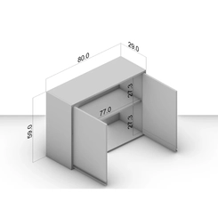 Aéreo 80CM Politorno 2 Portas 250005 Creme SE