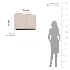 Aéreo 80CM Politorno 2 Portas 250005 Creme SE