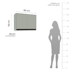 Aéreo 80CM Politorno 2 Porta 250005 Verde Oliva SE