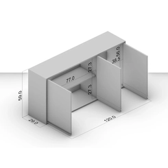 Aéreo 120CM Politorno 3 Portas 250006 Creme SE