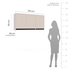 Aéreo 120CM Politorno 3 Portas 250006 Creme SE
