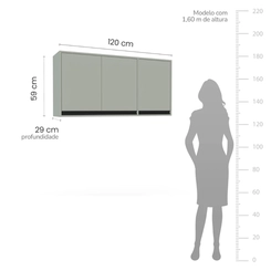 Aéreo 120CM Politorno 3 Portas 250006 Verde Oliva SE