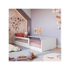 Cama Solteiro Completa Móveis Montessoriana AFT015 Branca SE