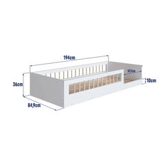 Cama Solteiro Completa Móveis Montessoriana AFT015 Branca SE
