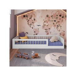 Cama Solteiro Completa Móveis Montessoriana AFT015 Branca SE