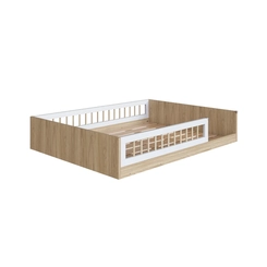 Cama Casal Completa Móveis Montessoriana AFT016 Aveiro/OAK/Branca SE