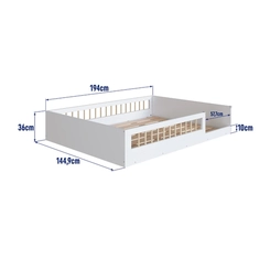 Cama Casal Completa Móveis Montessoriana AFT016 Branca SE